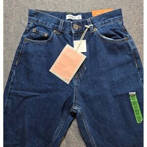 Pull And Bear Mom Jeans Grey Sz 2 Eur 34 Denim Blue Jeans NWT